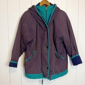 Vintage Utex Purple and Teal Coat. Size Small.